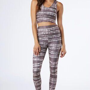 Scorpio Sol Vinyasa High Waist Rustic Plum Stripe Tie Dye Workout Leggings XL